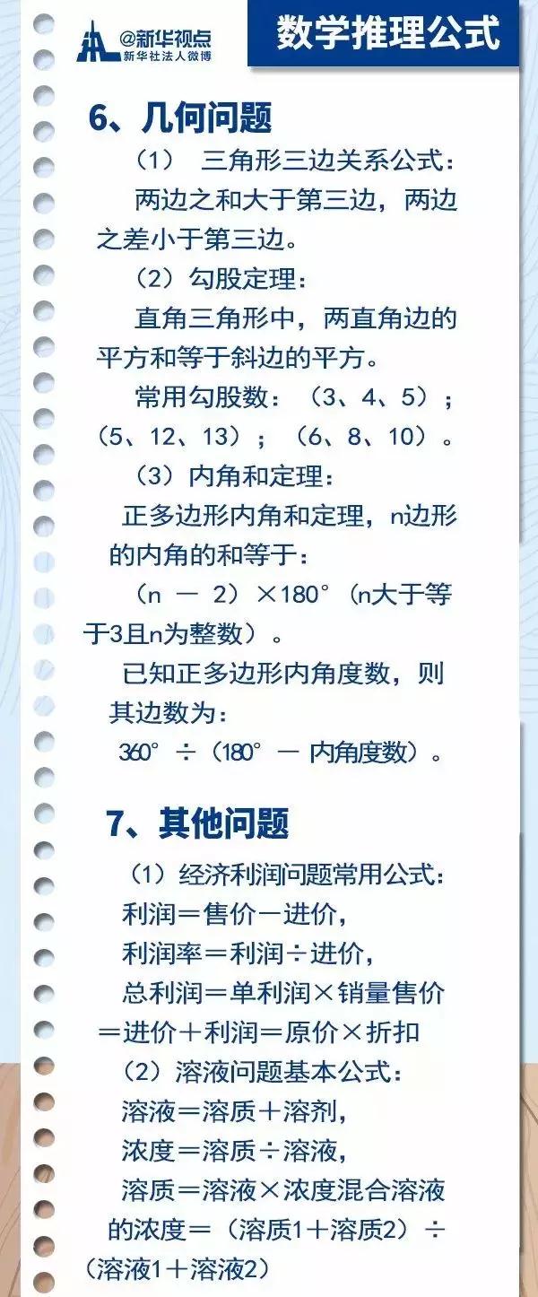 2020國考行測常用公式匯總，背完答題省時省力